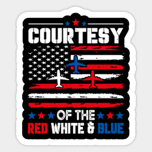 Courtesy Of The Red White And Blue Vintage America US Flag Sticker